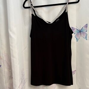 Torrid Black Camisole size 2 with Silver /“diamond” Straps